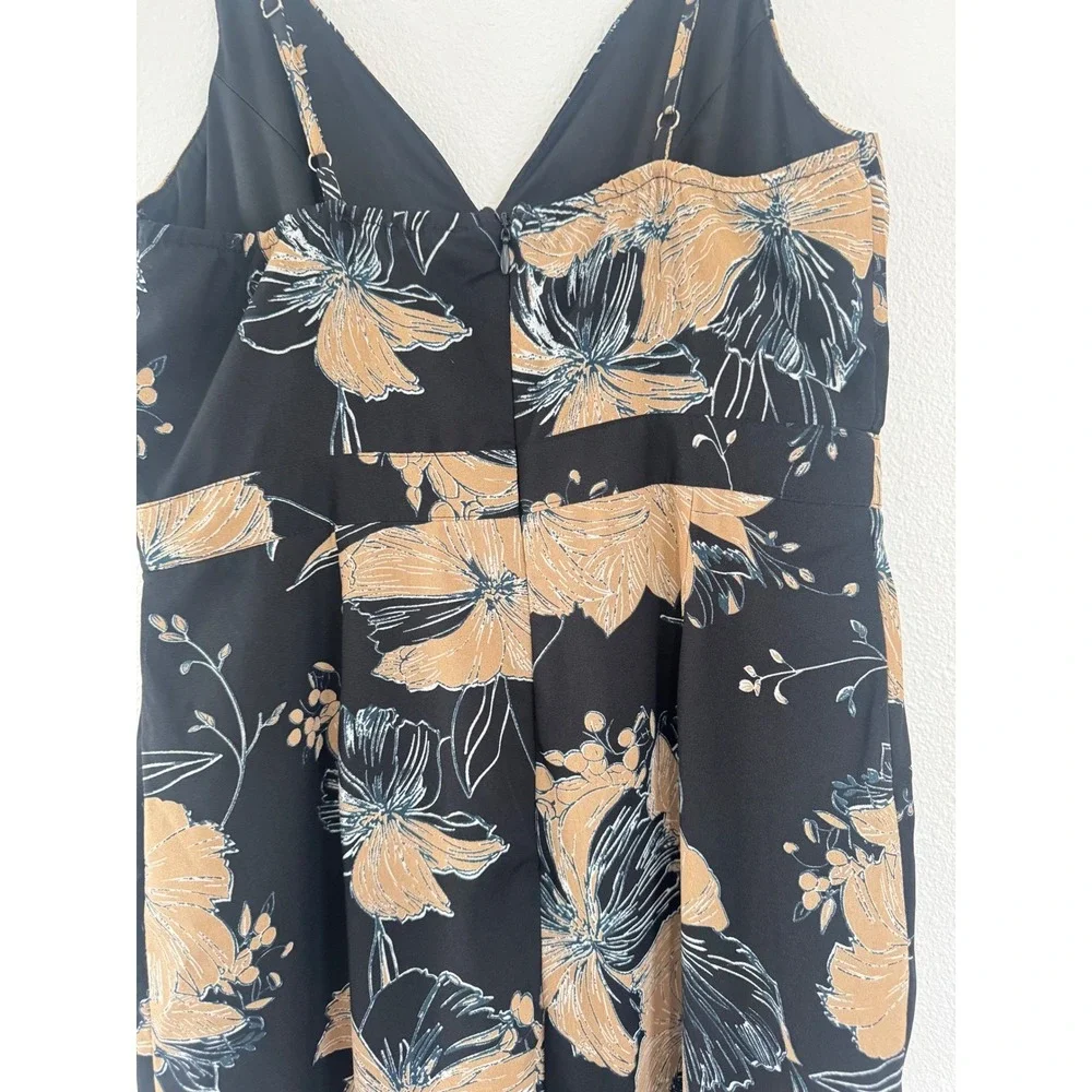 Lulus Dress | Darling Daylily Black Floral Print Hi-Low Maxi Dress